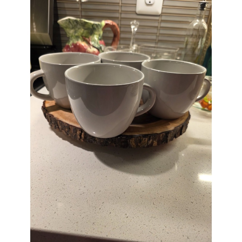 Set Of 4 Beige/Pale Gray Project 62 16 Oz Ceramic Coffee Mugs